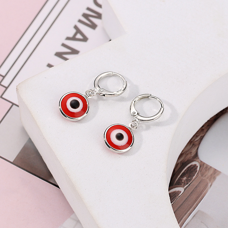 Women'S Gender Fashion Style Fashion Devil's Eye Glass Women's Drop Earrings 1 Pair