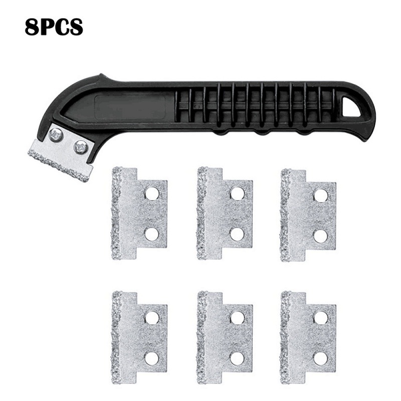 8件套清缝工具灌浆锯弯角手柄刮耙刮刀刀片组合地板墙缝修整