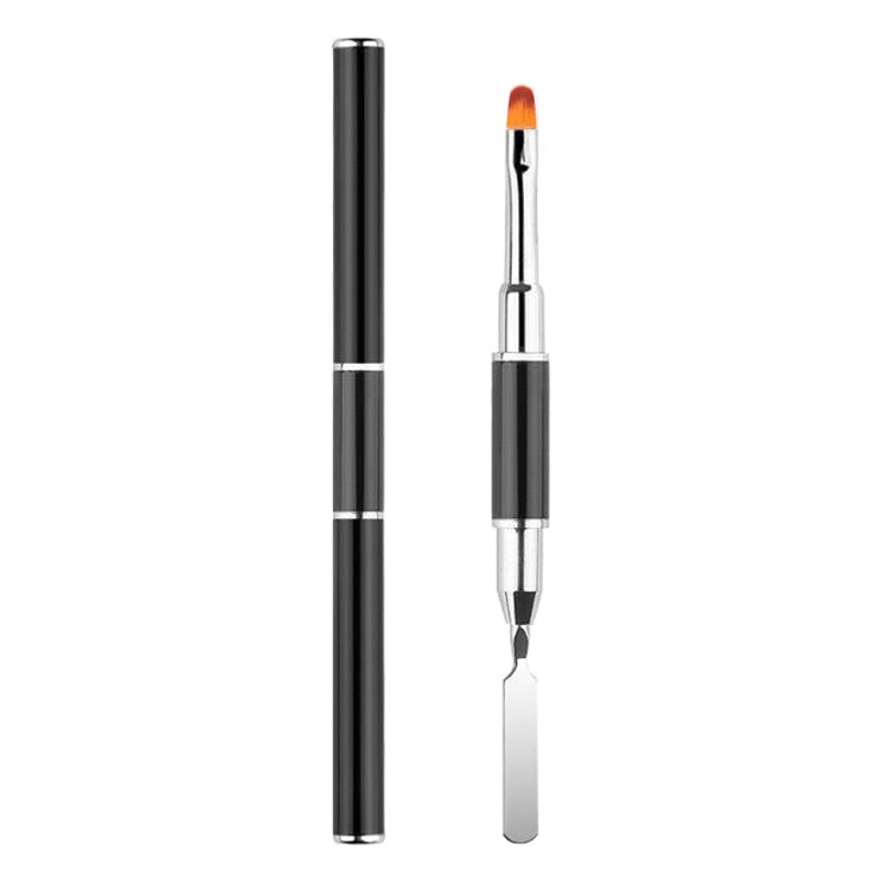 Factory direct supply double-head dual-use round head phototherapy round head flat rubber pen steel push embossing palette nail pen