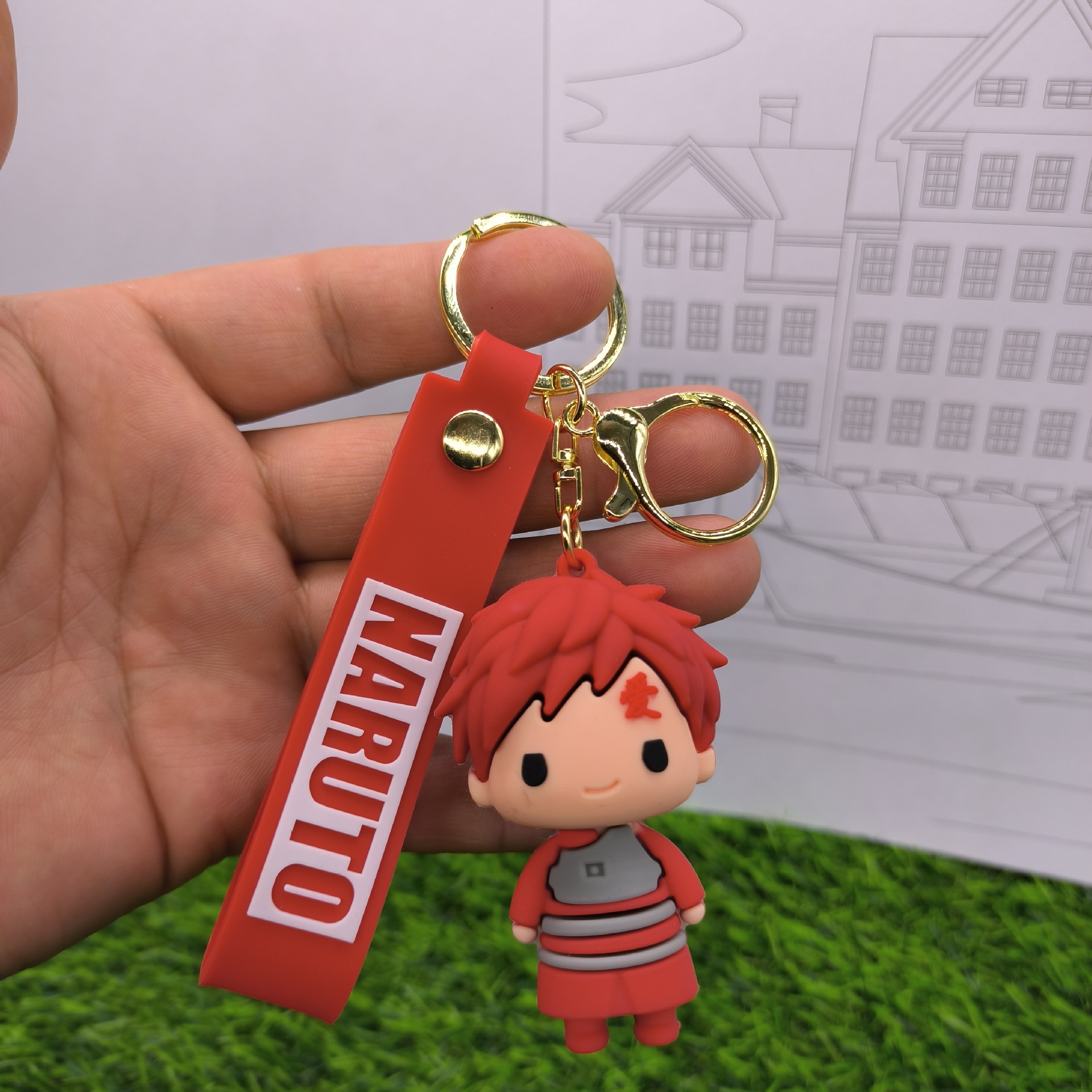 Creativo de dibujos animados japonés Naruto llavero moda fresco Naruto Kakashi Sasuke llavero bolsa pequeños adornos