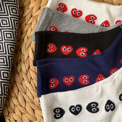 Socks for women, Korean version, mid-tube, trendy Dongdaemun heart, love eyes, threaded mouth, ladies waistband, student, four seasons, Hong Kong style