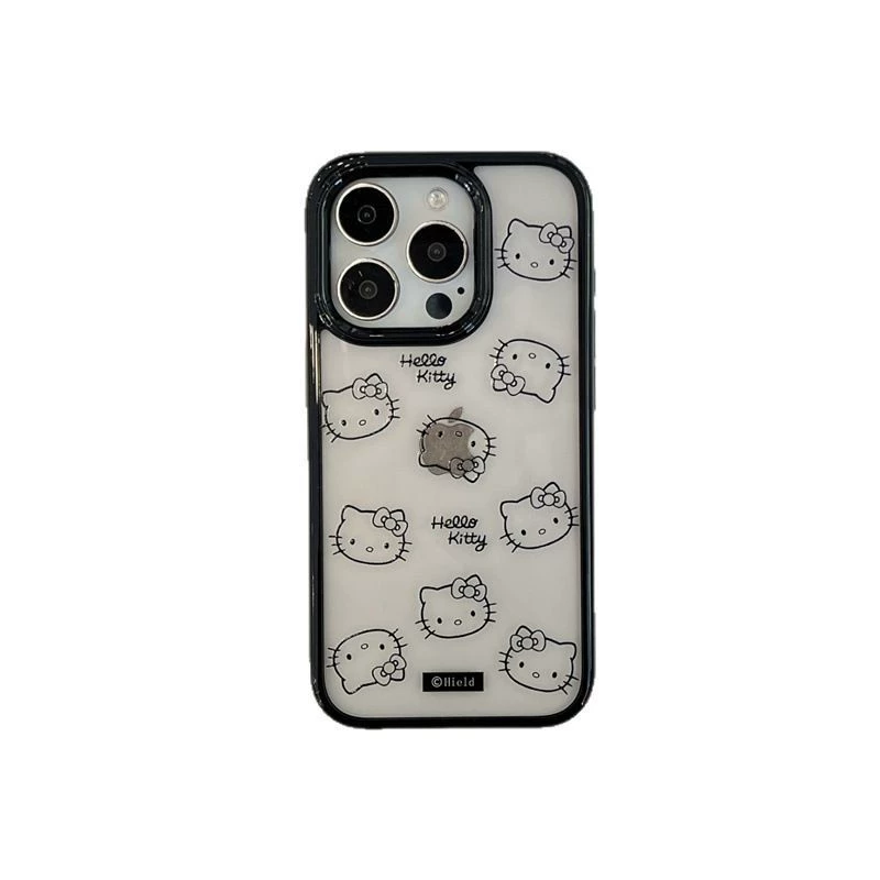 Чехол для телефона "Hello Kitty", с яблоком, совместим с iPhone 16, 15 Pro Max, 14/13