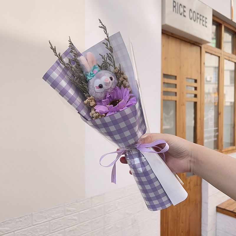 Regalo del Día de San Valentín, ramo de muñecos Star Dew, rosas de imitación estrelladas, flores secas, flores de cumpleaños para niñas