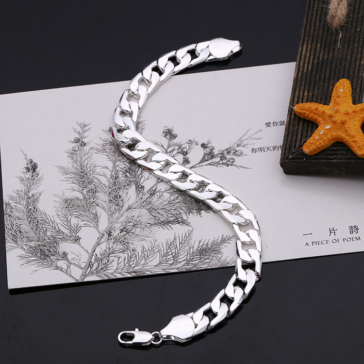 European And American Cross-border Fashion Trend Men's Thick Chain Horsewhip Chain Hip-hop Punk Style Exaggerated Chain Bracelet