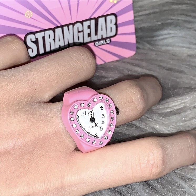 Love Full Diamond Watch Ring Retro Ins Cute Cool Male and Female Millennium Hottie Y2K Disco Harajuku Will Walk Love Full Diamond Watch Ring Retro Ins Cute Cool Male and Female Millennium Hottie Y2K Disco Harajuku Will Walk