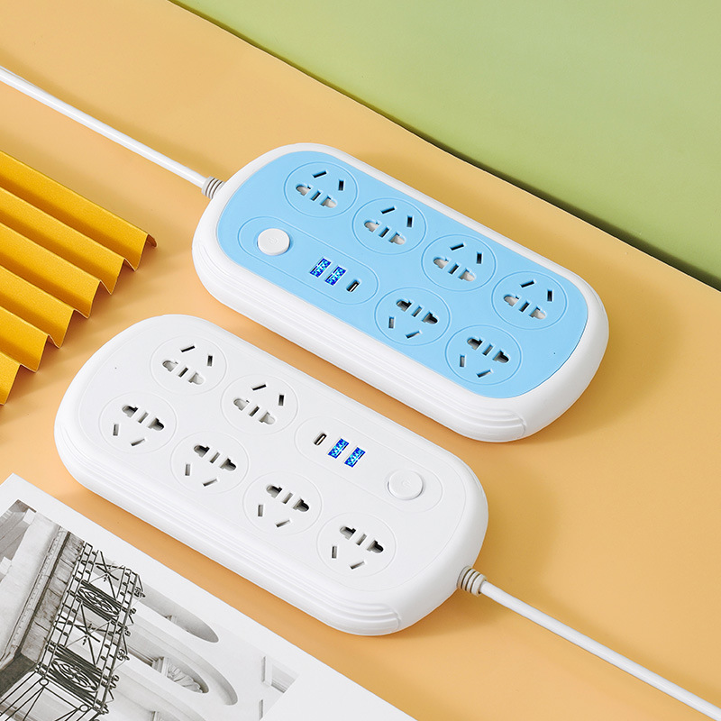 阻燃安全插座usb多功能家用面板带长线插排快充电源转换器插头板
