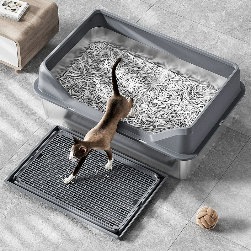 Трансграничная нержавеющая сталь для кошачьих песочных раковин для защиты от брызг