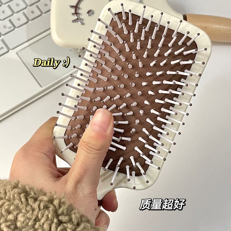 ハローキティ木柄エアバッグマッサージ櫛静電気防止カール櫛|undefined