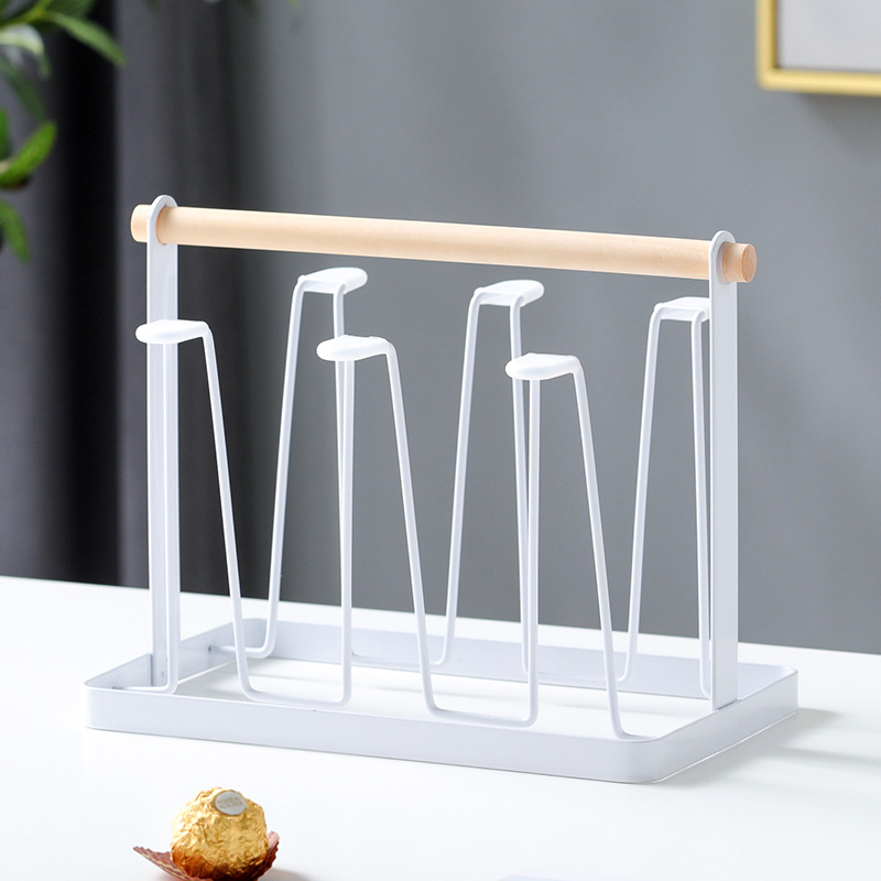 Portavasos invertido con drenaje, estilo japonés, soporte de hierro para cocina al por mayor