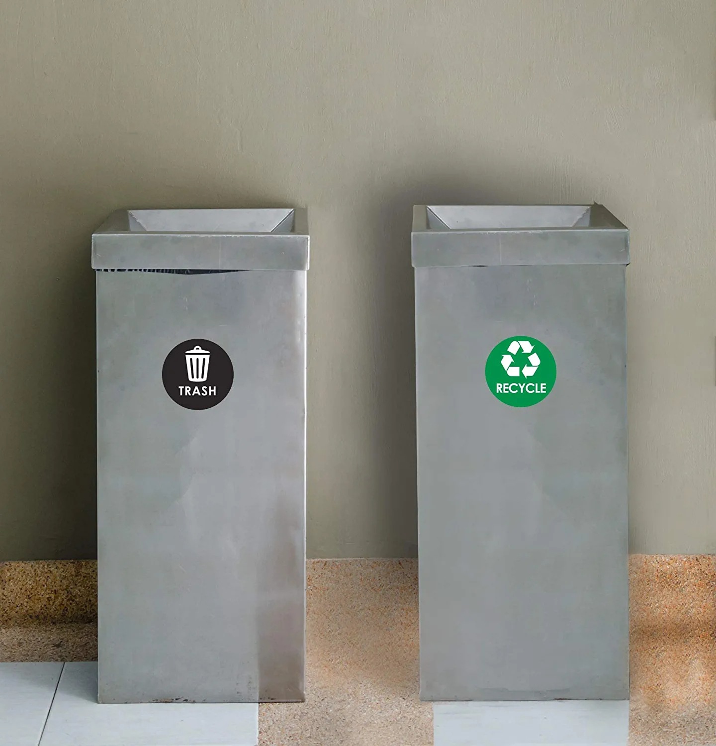 Basura reciclaje pegatina cm vinilo calcomanía protector solar impermeable