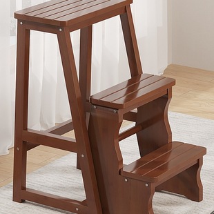 Foldable Ladder Stool Bamboo Household Climb Stool Bench Multifunctional Step Step Stool Children's Step Stool Shoe Changing Stool