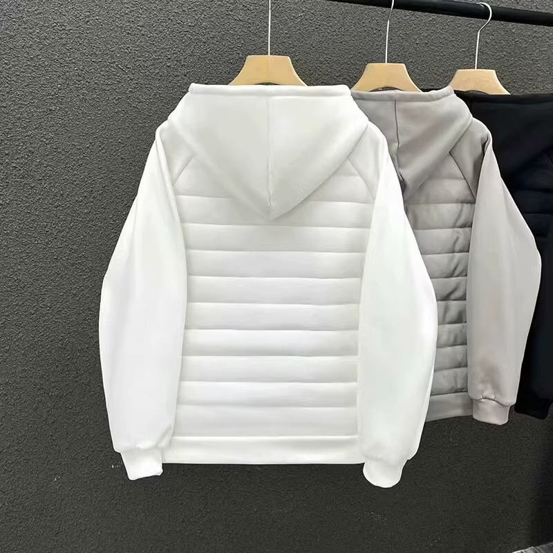 Chaqueta acolchada con capucha de costura de invierno bf chaqueta de pan para hombre de pareja coreana Chaqueta acolchada cálida casual de moda