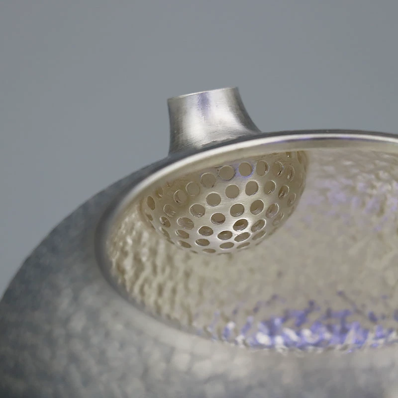 Tea cup, silver bracelet, with a forged pattern teapot, 925 sample silver, simple and elegant design