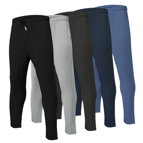 Men's Outdoor Fishing Camping Ice Silk Pants, 9-inch Straight Leg, Four-Season Wearable Nylon Elastic Quick-Dry Pants