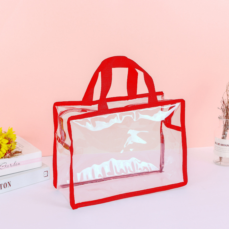 Bolso de PVC bolsa de cosméticos bolsa de almacenamiento de plástico impermeable transparente personalizada bolsa de lavado con cremallera de gelatina de viaje