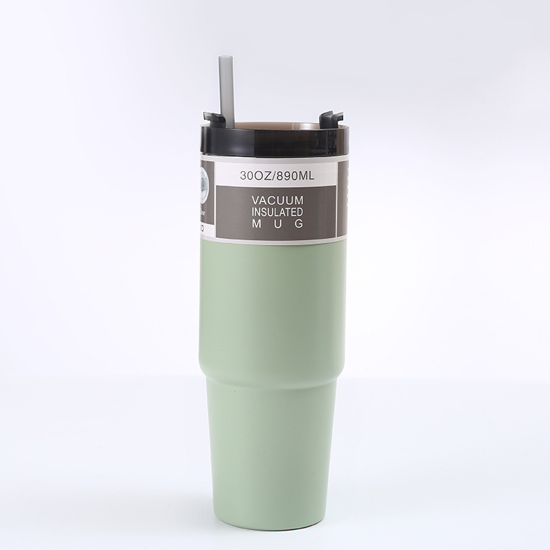Vacuo transfronterizo 30oz tazas de automóviles de gran capacidad 304 acero inoxidable vacío de automóviles aislamiento frío hielo taza de paja al por mayor