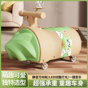 Children's toy ice cream scooter can ride scooter with music light twist car silent wheel balance car