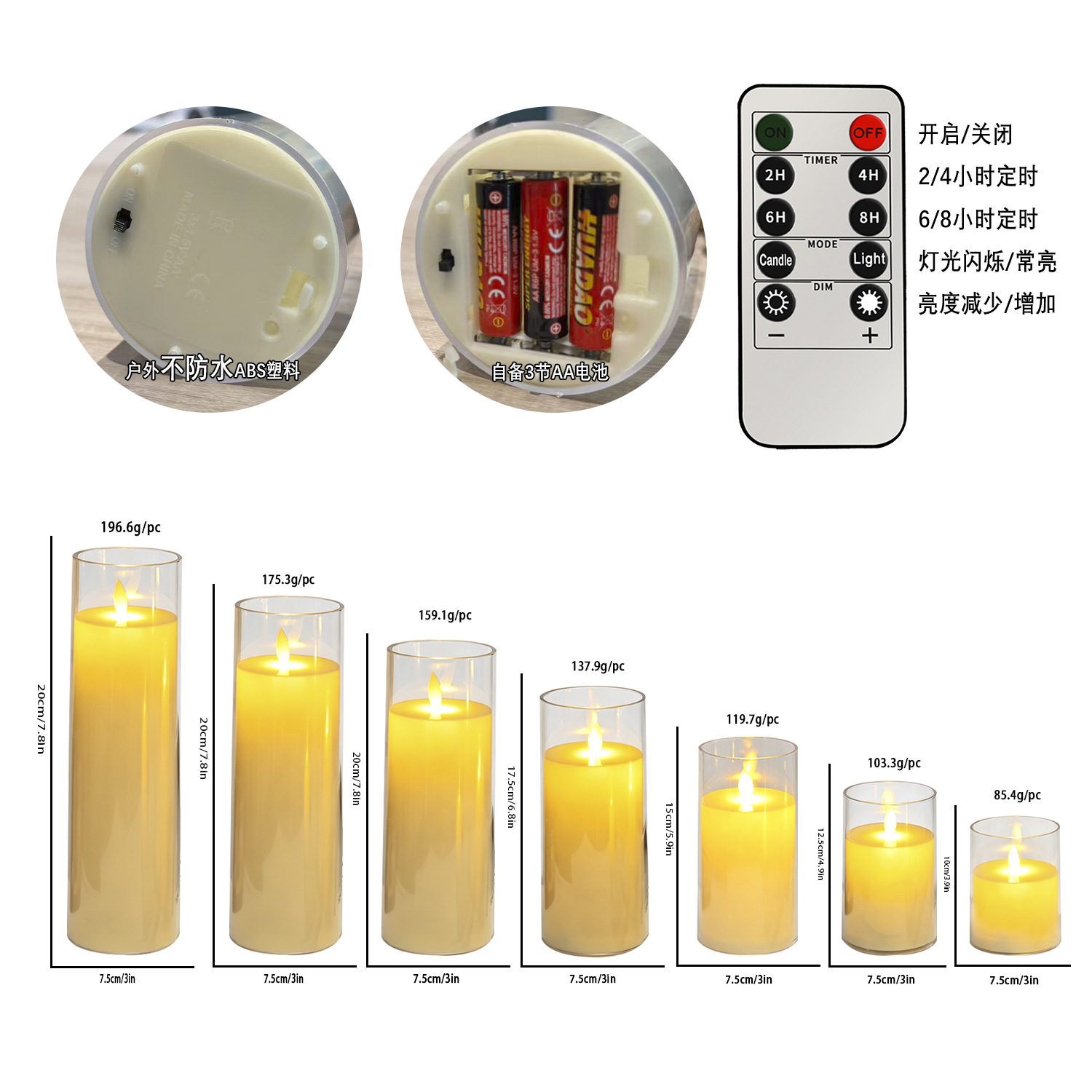 LED velas electrónicas concierto de velas decoración guión matar la luz de la atmósfera luz de la noche de Navidad vela de control remoto
