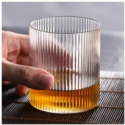 竖纹玻璃杯锤纹家用北欧简约杯子ins风耐热玻璃透明创意水杯茶杯