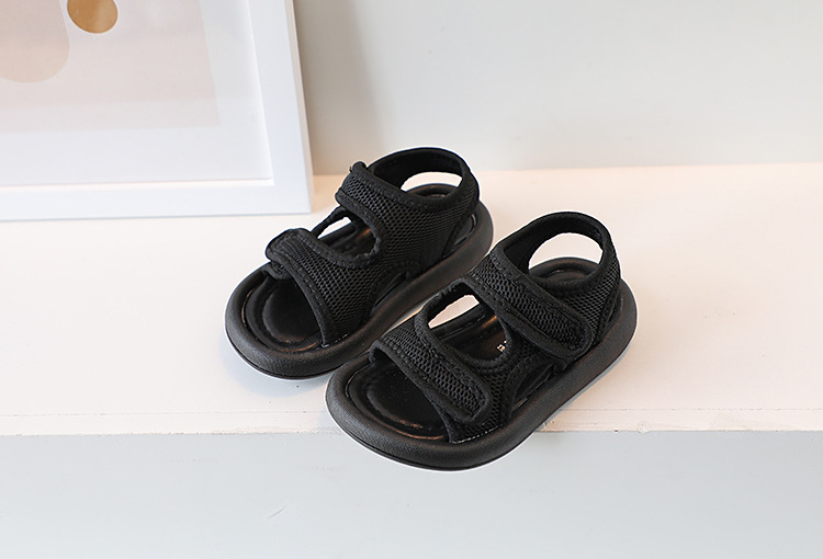 Chaussures d'été en tissu coréen pour enfants, sandales à Velcro respirantes à la mode pour bébés hommes et femmes, plage_voghion.com