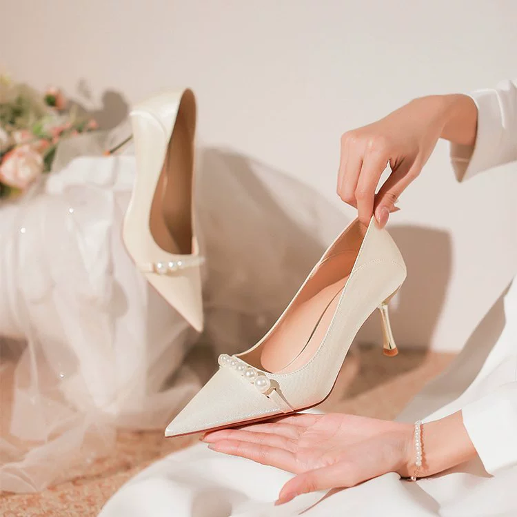 Французские бежевые туфли на маленьком каблуке 2024, летние новые модные Универсальные повседневные женские туфли оптом