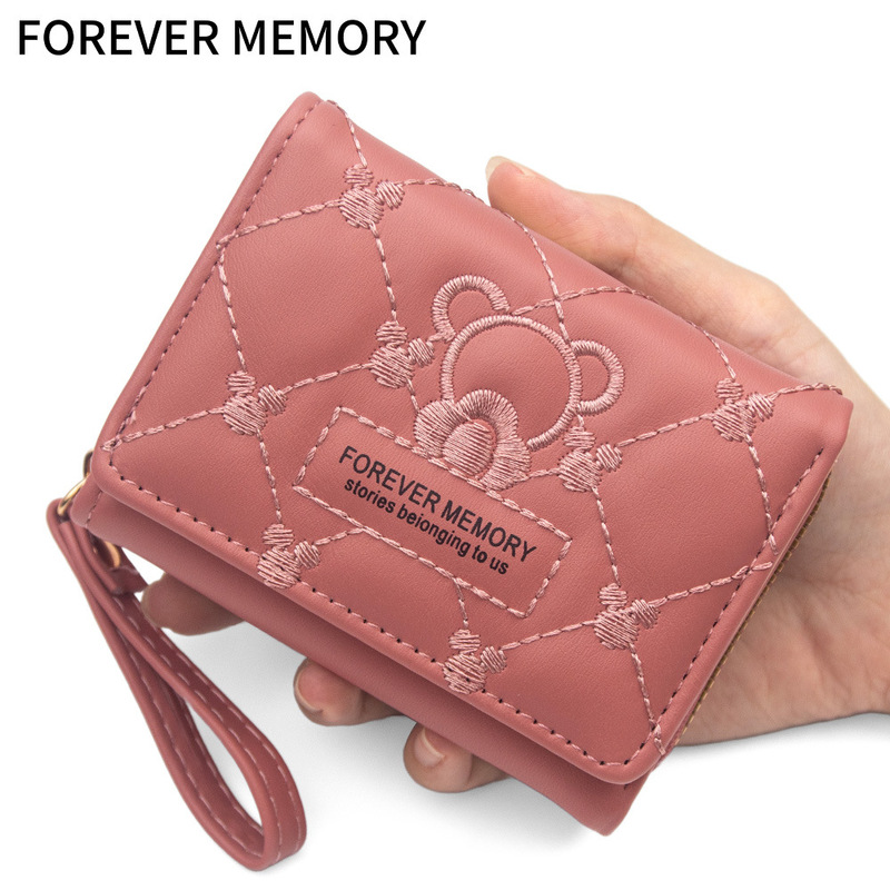 New women's short wallet, fashionable embroidered multi-functional 70% off bag with multiple card slots, zipper coin purse, and wallet