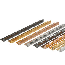 厂家直销304不锈钢U型收口条地板瓷砖阳角线嵌入式弧形踢脚线线条