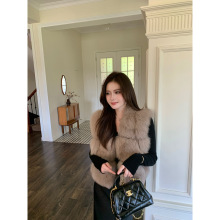 冬季新款小马甲短款毛毛皮草女装整皮狐狸毛