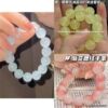 Fuchsia bracelet white jade for beloved, gradient