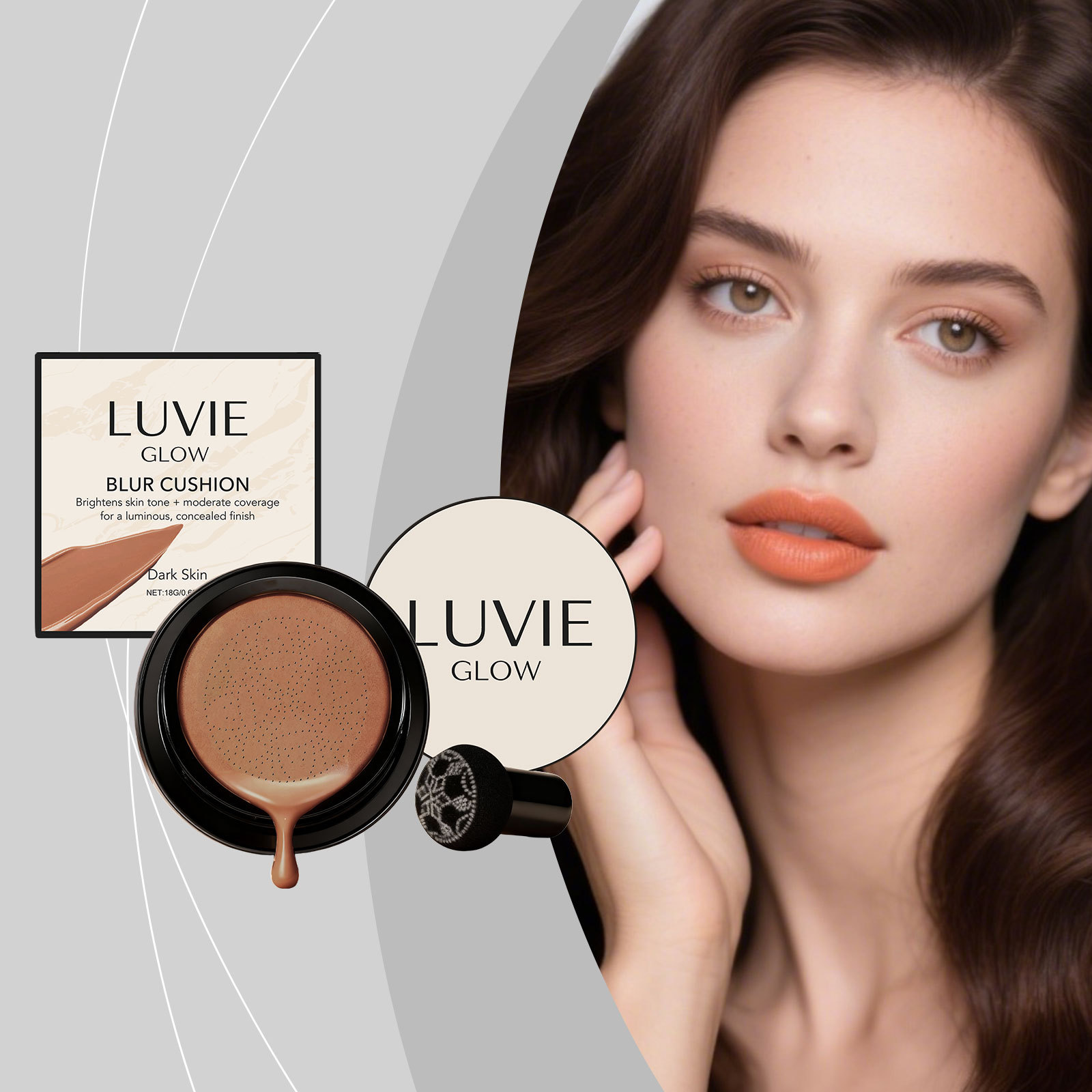 焕亮气垫系列 多色系提亮自然遮瑕轻薄水润自然服帖清透底妆气垫