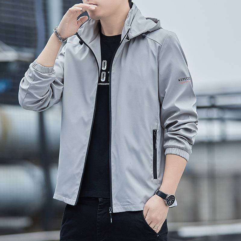 Chaqueta de los hombres 2022 primavera nuevo estilo coreano moda Slim casual chaqueta marca niños con capucha otoño ropa