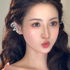 ブライダルフラワーウェディングスイートイヤリングシルバー新中国風ニッチハイエンド人気スタイルライト高級ドレッシングガウン新しいイヤリング