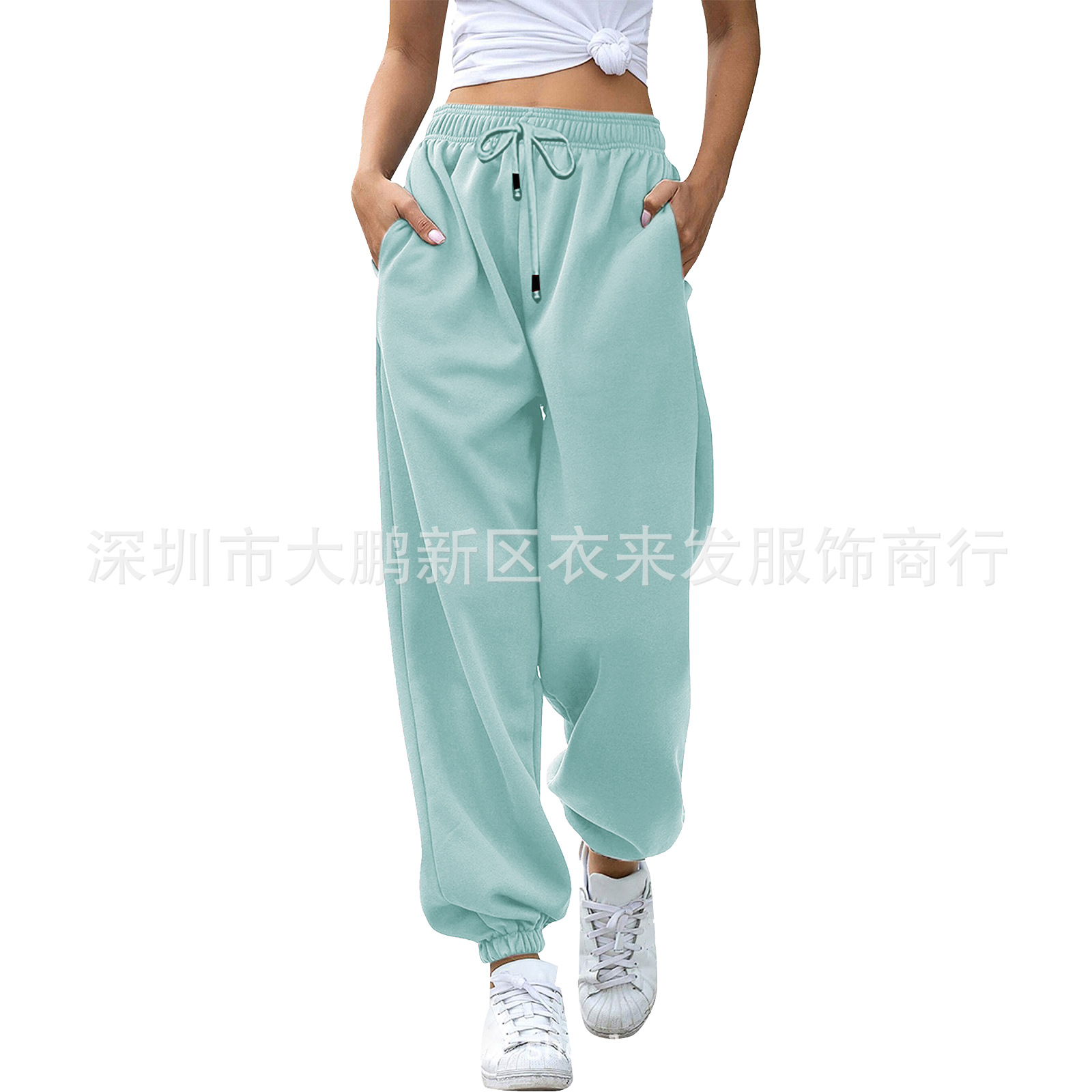 2023 Amazon japonés suéter pantalones de cintura alta harén de bolsillo de las mujeres Pantalones deportivos casuales 9 color 5 tamaño image 11