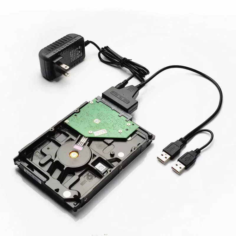 Прямой-поставщик-пакет двойной USB2.0 на SATA интерфейс 7+15 простой приводной кабель с 12V портом питания