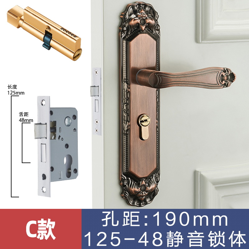 Estilo europeo Huanggu dormitorio teniendo cerradura manija interior cerradura de la puerta de madera manija mecánica cerradura de la puerta al por mayor cerradura de la puerta del hogar