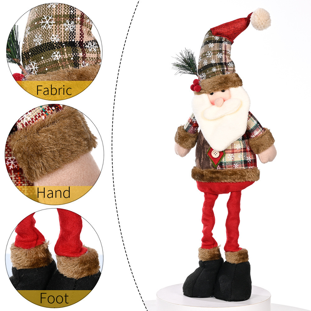Muñeco navideño retráctil – Santa Claus y muñeco de nieve – Decoración para tiendas y hogares