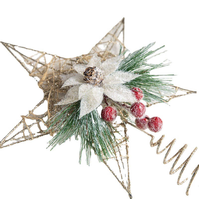 Hong Kong Heng Navidad hierro pegajoso decoración árbol superior estrella árbol de Navidad decoración colgante de cinco puntas estrella decoración superior