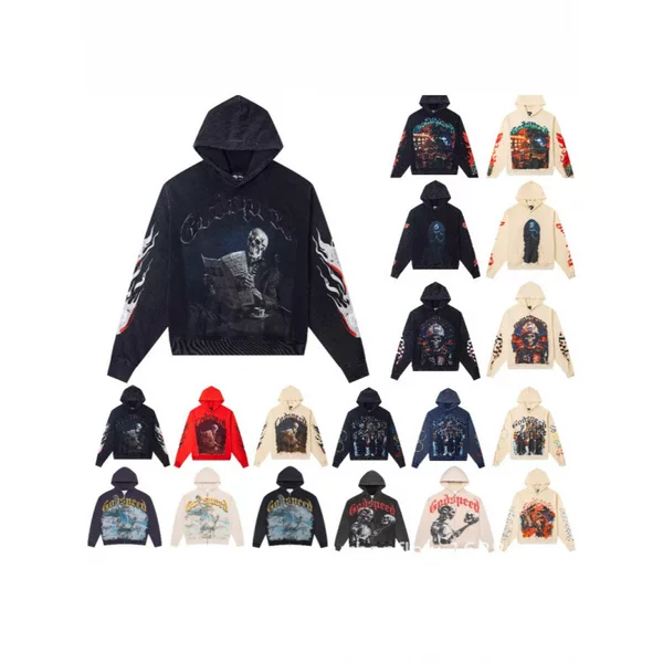 Godspeed25Ss Autumn and Winter Digital Print Hip-Hop Trendy Hoodies and Sweatshirts, Exclusively for Export, Designed for Teenagers