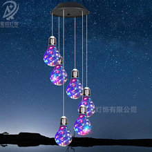 户外太阳能风铃灯RGB七彩灯泡挂树灯 跨境花园庭院装饰氛围吊灯