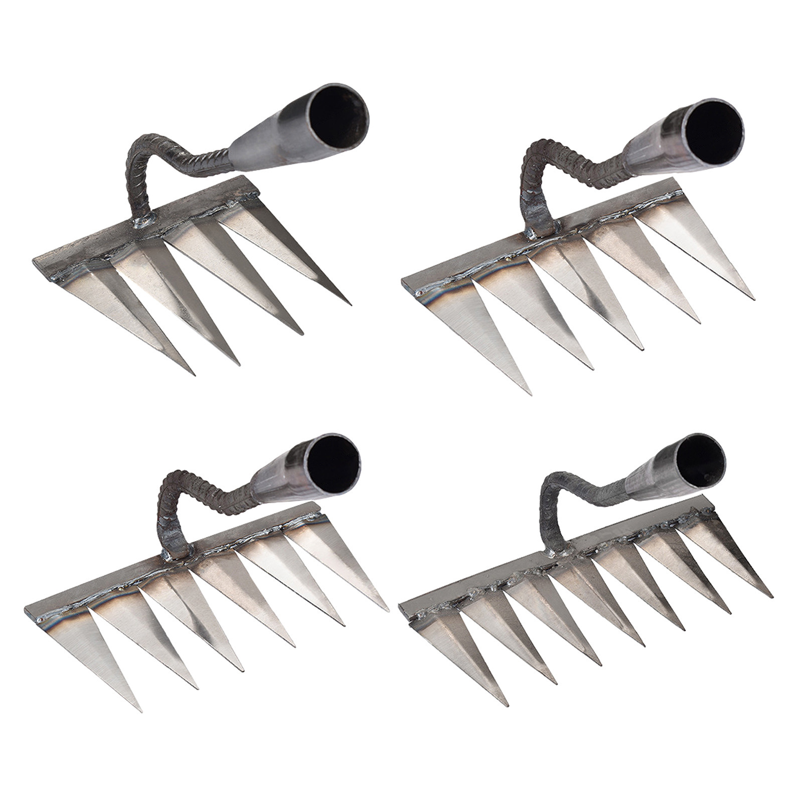 Râteau à Chaume En Métal Pour Jardinage, Désherbage Râteau à Dents En Métal Robuste, Enlèvement De Chaume, Désherbage, Râteau De Surface, Roche, Gravier, Râteau Universel Pour CultivateursQuatre Dents 8 width=800