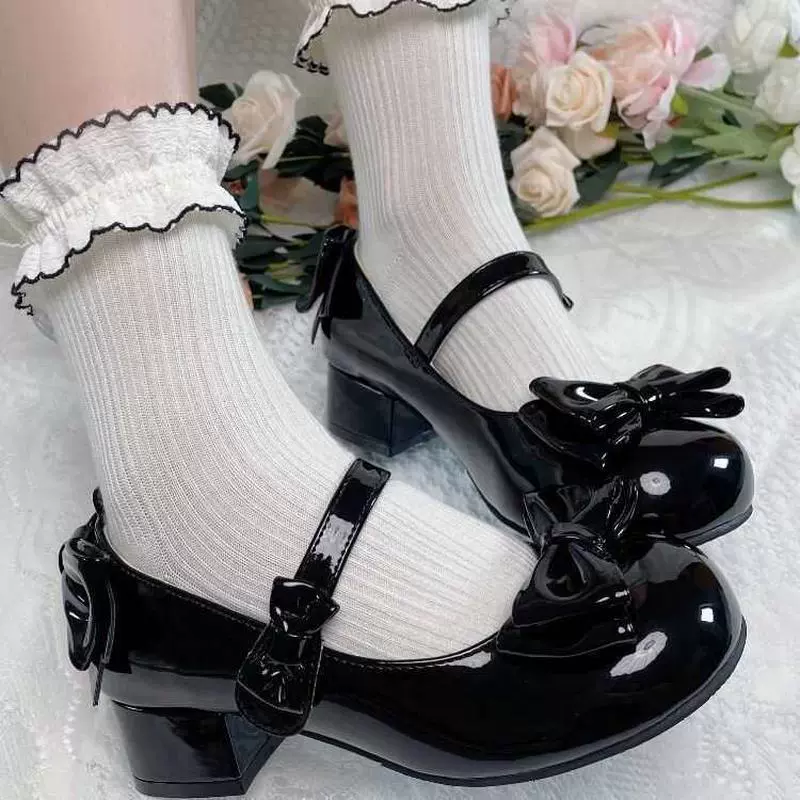 Женские туфли на каблуке, летний стиль, Lolita JK стиль, элегантные, маленькие кожаные туфли с бантом, фея, Mary Jane, бесплатная доставка