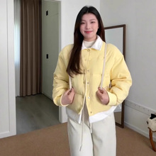 2025新款少女感粉色蝴蝶结刺绣棉服女冬季新款宽松棉衣棉袄外套
