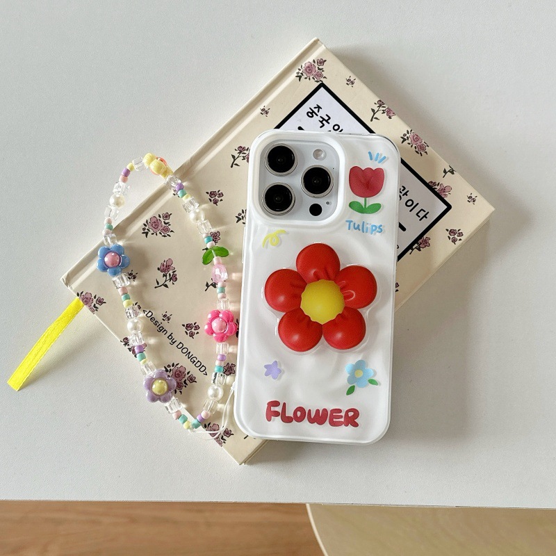 Nuevas flores tridimensionales plisadas ins para iPhone16ProMax Apple 14/15 funda para teléfono móvil 13 mujeres 15PM