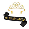 European and American graduation season shoulder strap Crown suits performance graduation party etiquette with GRAD alloy hair hoop