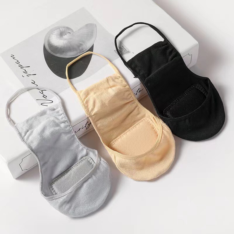 Non-Slip Thin Single Shoes with Cotton Footbed, Women's Invisible Socks with Cotton Pads, Summer No-Show Low-Cut Socks