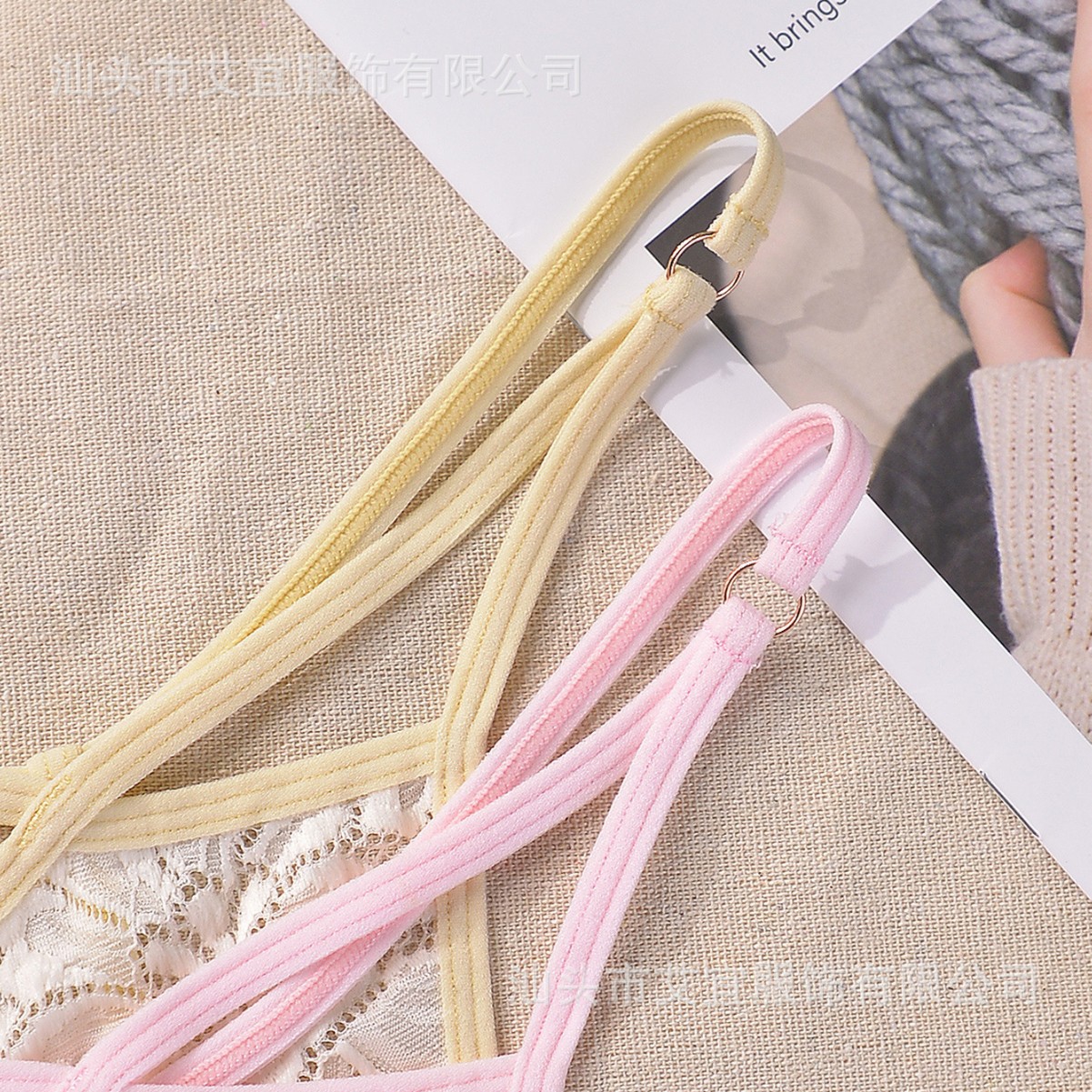 Transfronterizo exclusivo de encaje sexy damas T-pantalones cómodas ajustables triángulos de mujer marca personalizada etiquetado