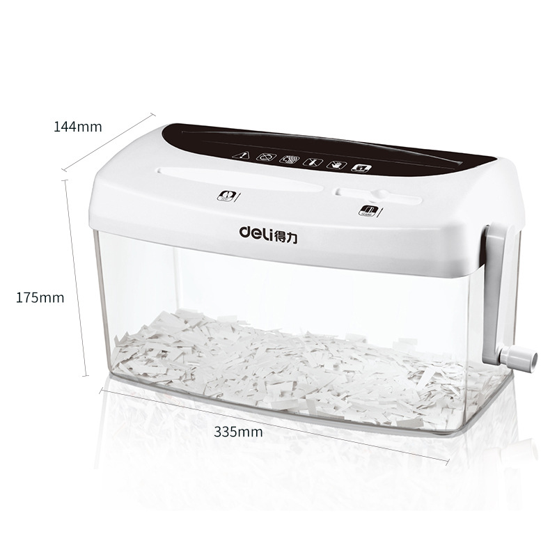 Deli shredder 9935 can shred credit card disc A4 mini household small hand-cranked manual shredder