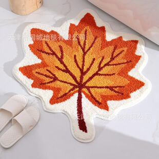 Трансграничный Amazon Maple Leaf, имитация кашемира, напольный коврик для ванной комнаты, общежитие, кухня, балкон, ванная комната, входной абсорбирующий коврик, оптовая продажа