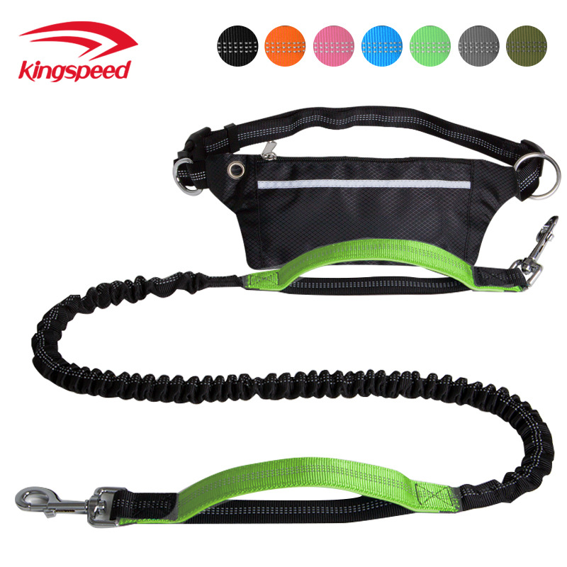 Dongguan kepai corriendo cuerda de tracción con bolsa de cintura cuerda de tracción transfronteriza para mascotas nylon reflexivo perro caminando cuerda de tracción