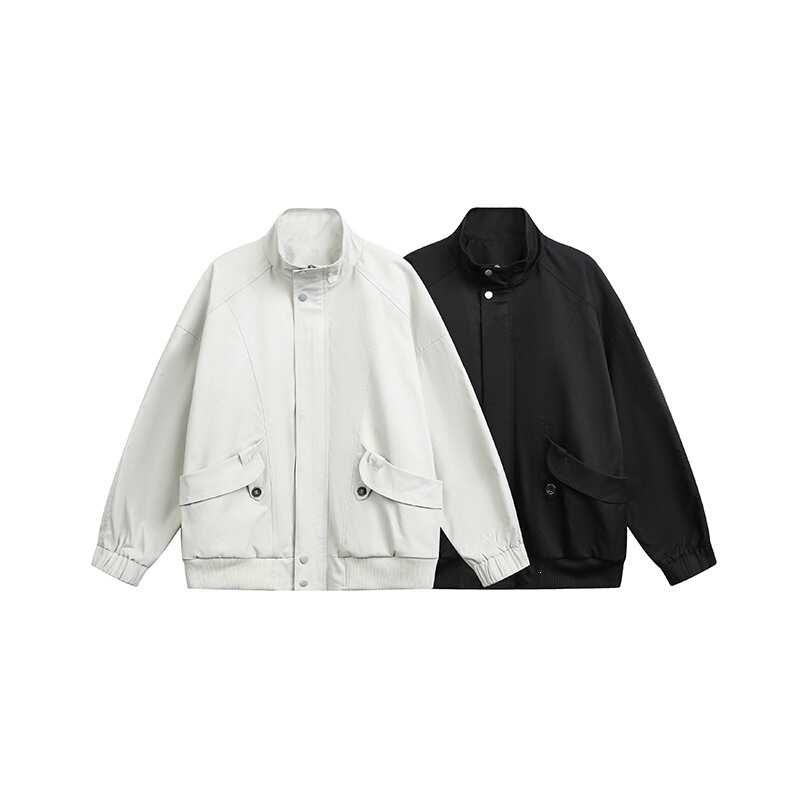 American-style stand-up collar flight jacket, men's winter new collection, high-street design, trendy brand, thickened and warm cotton coat